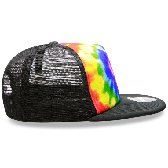 Tie Dye Print Trucker Caps, Rainbow