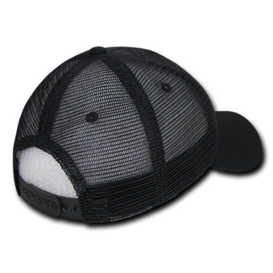 Quilted Curve Trucker Caps , Black