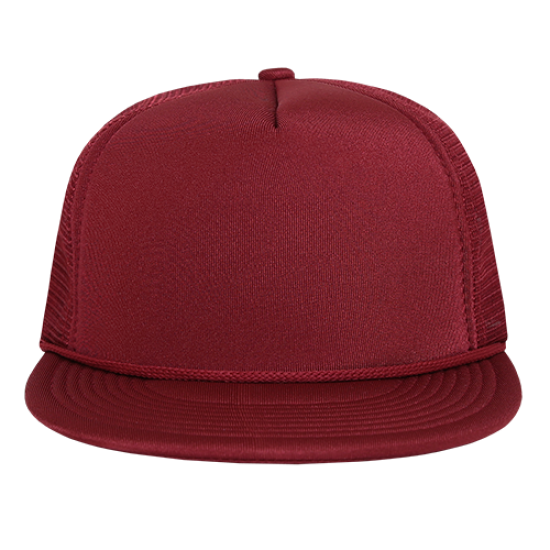 Solid Color Flat Bill Foam Trucker