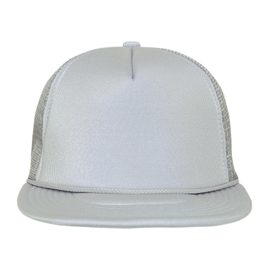 Solid Color Flat Bill Foam Trucker