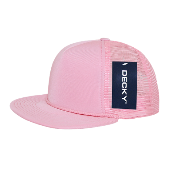 Solid Color Flat Bill Foam Trucker