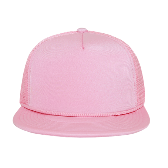 Solid Color Flat Bill Foam Trucker