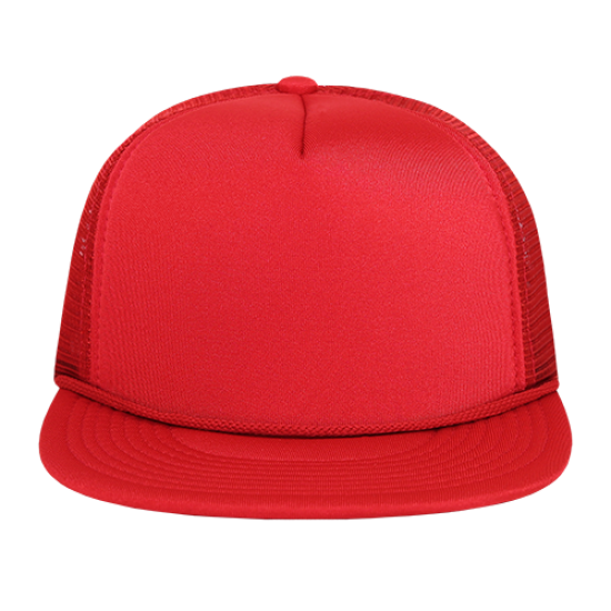 Solid Color Flat Bill Foam Trucker