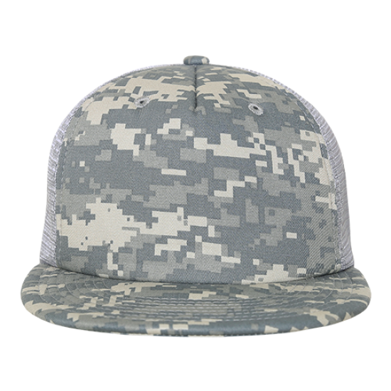 Flat Bill Camo Foam Trucker