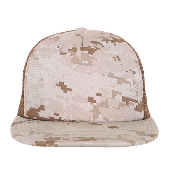 Flat Bill Camo Foam Trucker