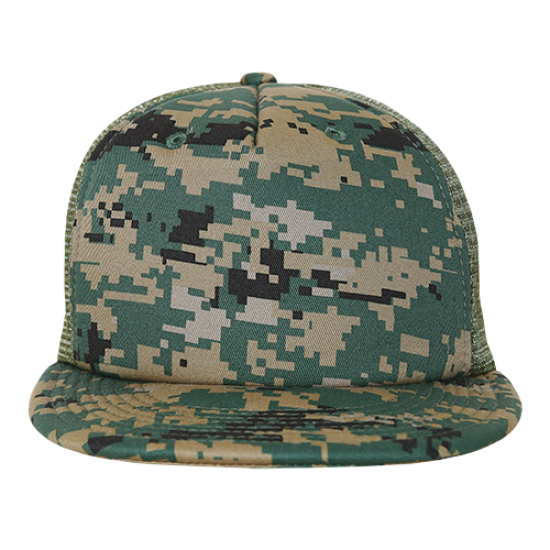 Flat Bill Camo Foam Trucker