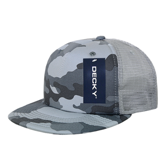 Flat Bill Camo Foam Trucker