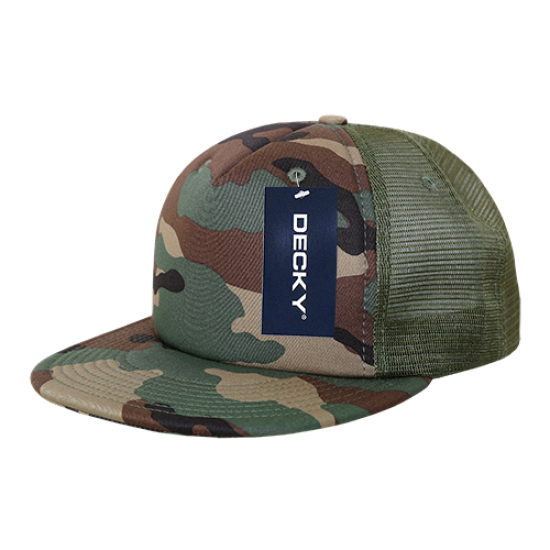 Flat Bill Camo Foam Trucker