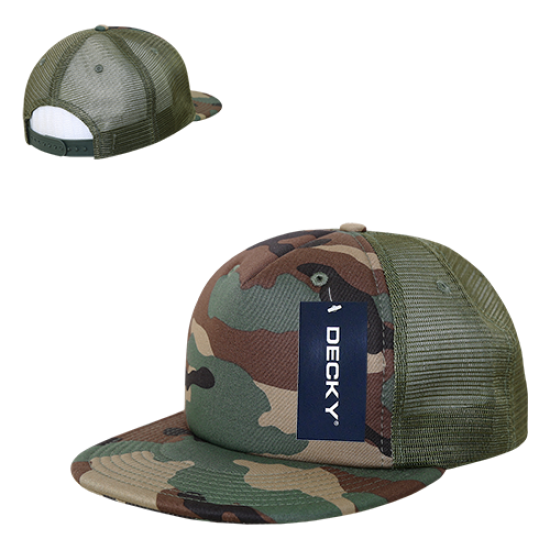 Flat Bill Camo Foam Trucker