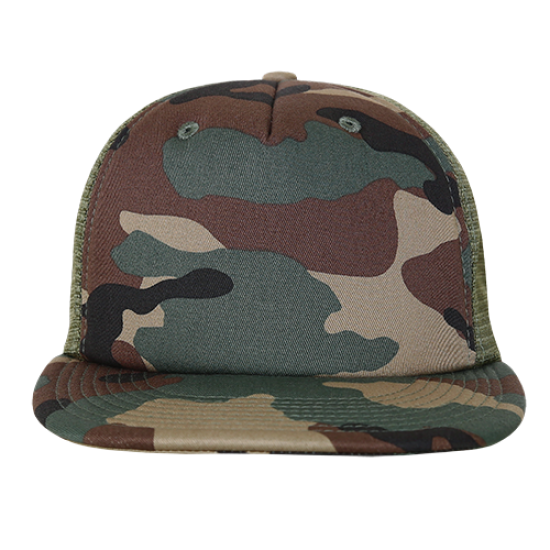 Flat Bill Camo Foam Trucker