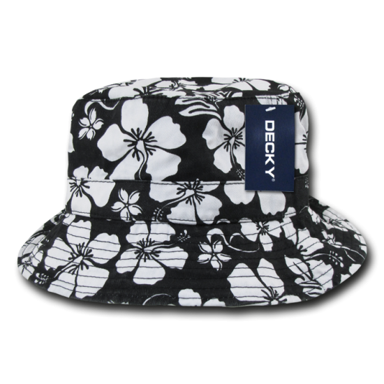 Floral Polo Bucket Hat, Black