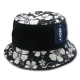 Floral Brim Polo Bucket Hat, Black