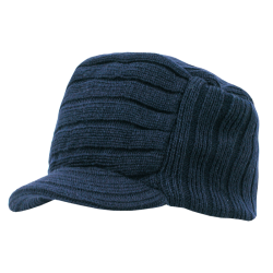 Knitted Flat Top Cap W/ Visor