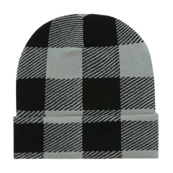 Long Plaid Beanie