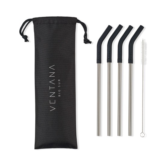 Aviana™ Poppy 4-Pack Stainless Straw Set