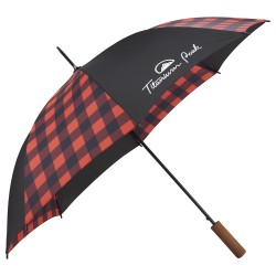 46" Auto Open Buffalo Plaid Fashion Umbrella