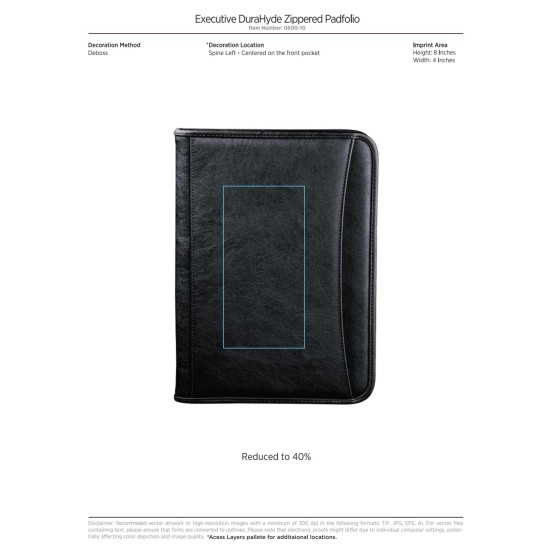 DuraHyde Zippered Padfolio