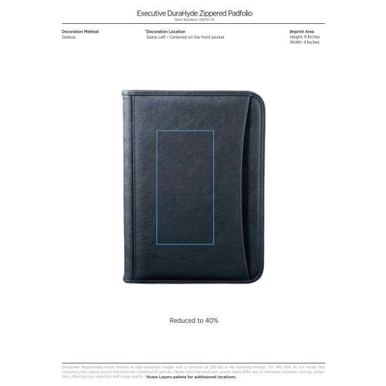 DuraHyde Zippered Padfolio