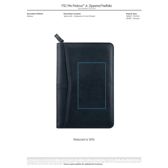 Pedova™ Jr. Zippered Padfolio Pedova™ Jr. Zippered Padfolio