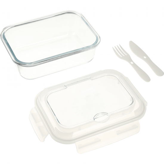 1000ML Glass Food Storage with Utensils