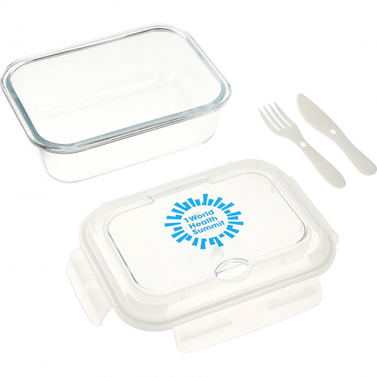 1000ML Glass Food Storage with Utensils