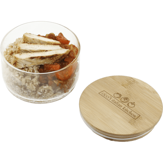 Glass Food Container with Bamboo Lid