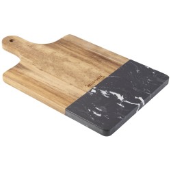 Black Marble and Wood Cutting Board