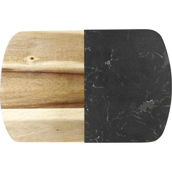 Black Marble Cheese Board Set with Knives