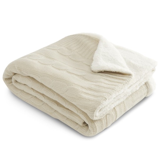 Field & Co.® Cable Knit Sherpa Blanket