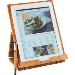 Tablet or Recipe Book Stand with Ballpoint Stylus