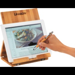 Tablet or Recipe Book Stand with Ballpoint Stylus