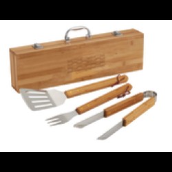 Grill Master 3pc Bamboo BBQ Set