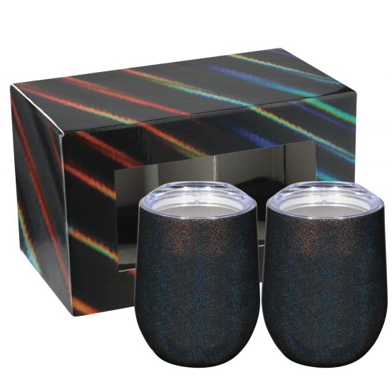 Iridescent Corzo Cup 12oz 2 in 1 Gift Set