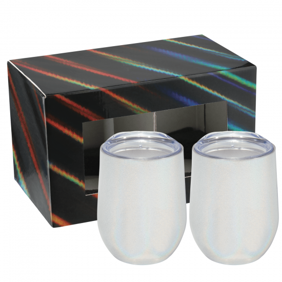 Iridescent Corzo Cup 12oz 2 in 1 Gift Set