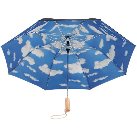 46" Blue Skies Auto Open Folding Umbrella