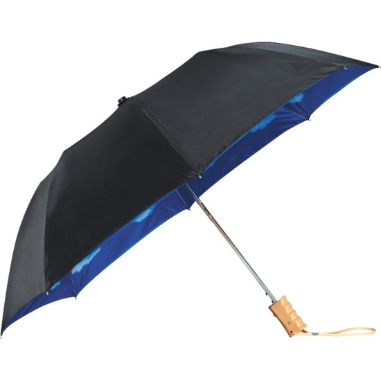 46" Blue Skies Auto Open Folding Umbrella