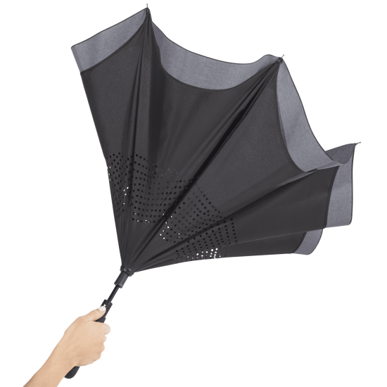 48" Auto Close Heathered Inversion Umbrella