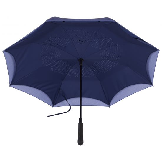 48" Auto Close Heathered Inversion Umbrella