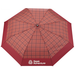 42" Recycled PET Auto Open Plaid Folding Umbrella