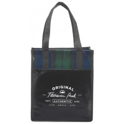 Buffalo Plaid Laminated Grocery Tote