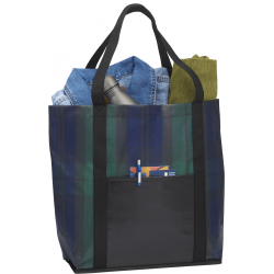 Buffalo Plaid Laminated Shopper Tote