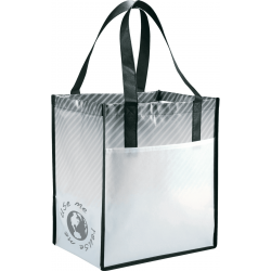 Big Grocery Striped Laminated Non-Woven Tote