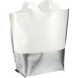 Large Laminated Non-Woven Metallic Bottom Tote