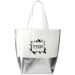 Large Laminated Non-Woven Metallic Bottom Tote