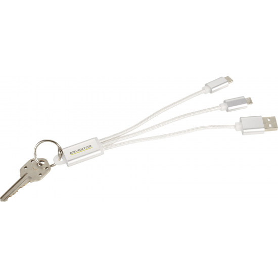 Metal 3-in-1 Charging Cable with Key ring