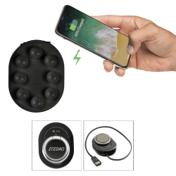 Cling Suction Wireless Charging Pad w/ Phone Ring