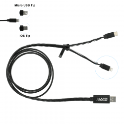 Zipper 3-in-1 Charging Cable