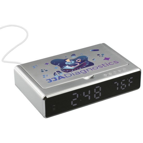 UV Sanitizer Desk Clock with Wireless Charging