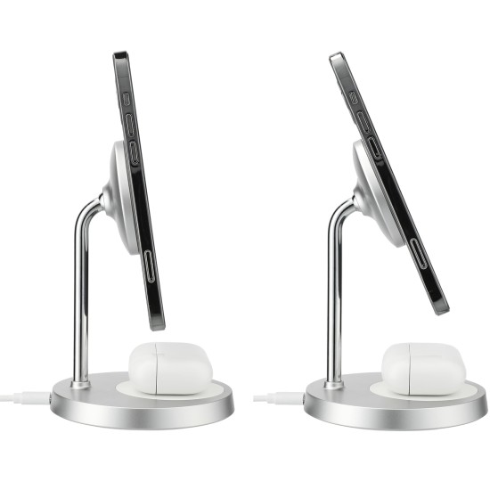 MagClick™ Dual Fast Wireless Charging Stand w/Base