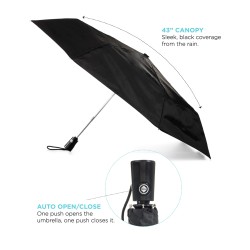 44" totes® 3 Section Auto Open/Close Umbrella